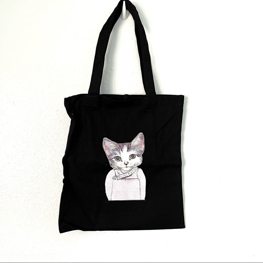 New Cat Print Canvas Bag